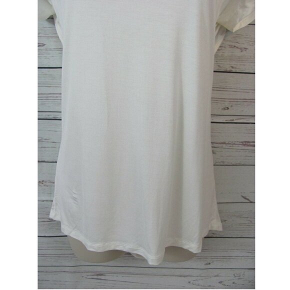 The Free Yoga Womens Top Size L White Short Sleeves Workout Casual Open Back NWT - Picture 5 of 9